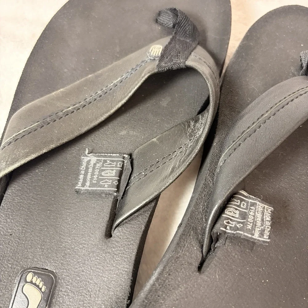 Teva Men's Mush Flip Flop Sandals‎ Black Size 8 S/N 6016 Lightweight Flexible